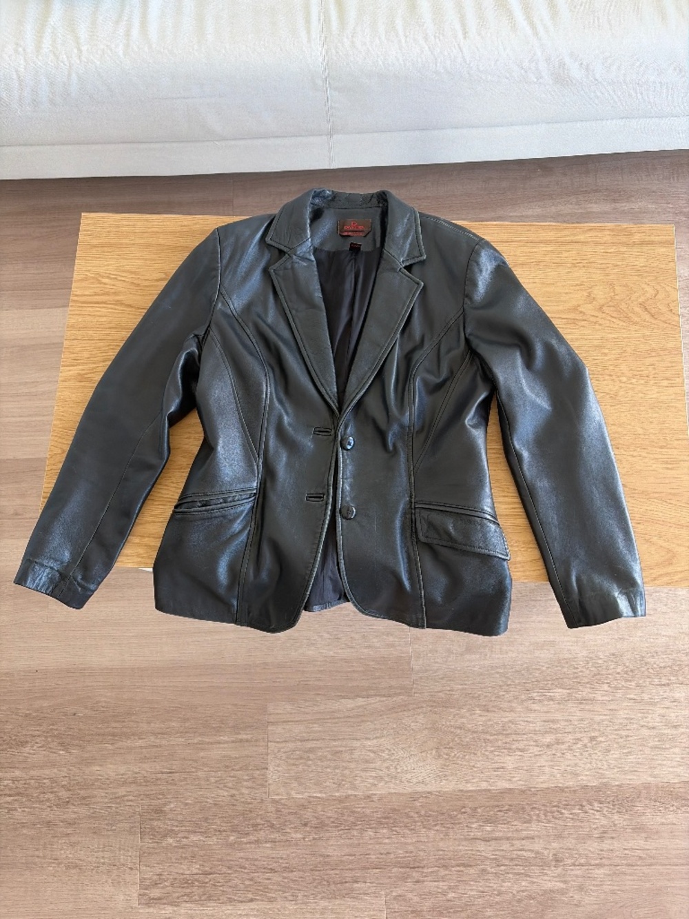 Black vintage leather blazer
